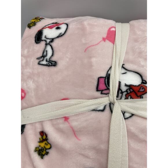 Berkshire Peanuts Valentines Balloons Snoopy Woodstock Twin Blanket 60"x90" NEW - Picture 6 of 6